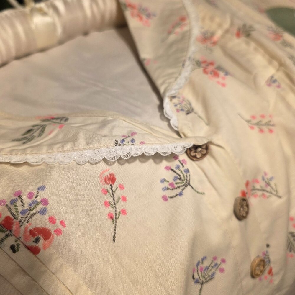 1940's 100% Cotton Floral Dress (L)